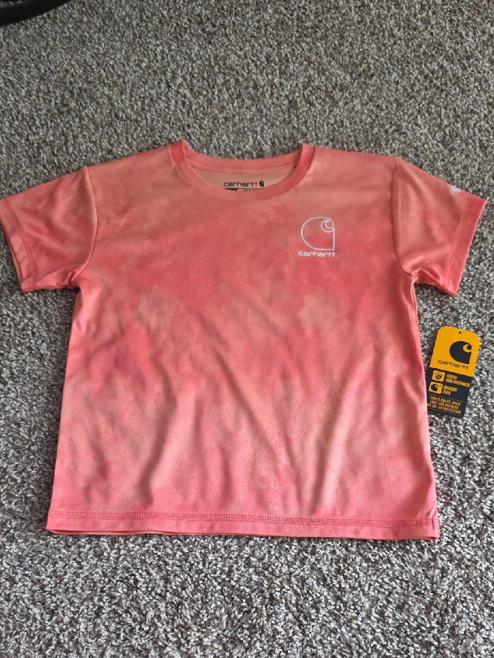 New With Tag Carhartt Force Size Xs (7) Sun Defender Short Sleeve Tshirt Coral